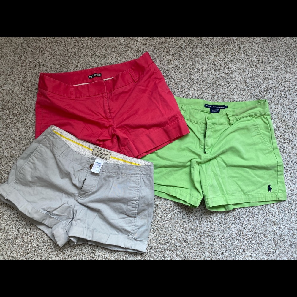 Three pair of shorts. Various Brands.